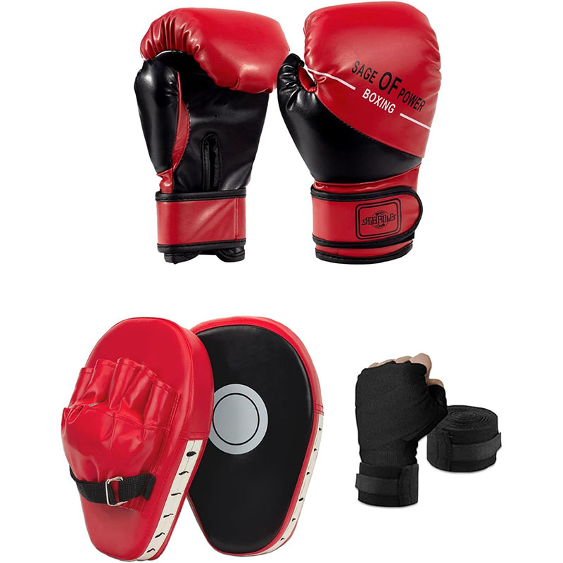 Boxing Glove Set - 3-in-1 ถุงมือมวยและ Punching Mitts ชุดสําหรับเด็ก Boxing