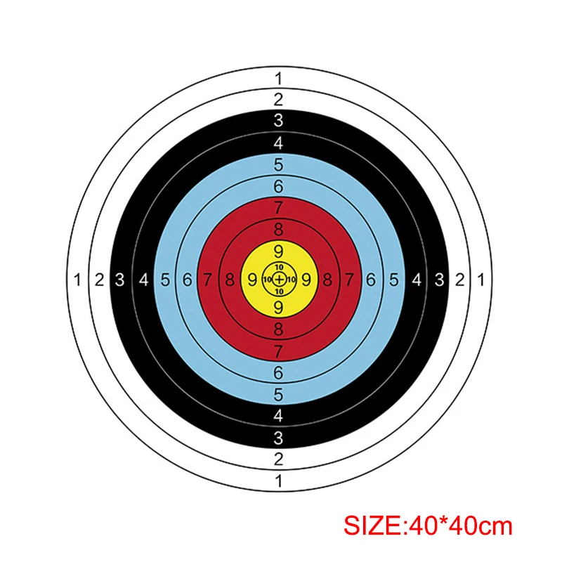 Archery Target Face - กระดาษเป้าธนูแบบมืออาชีพ 1A 10 ชิ้น สำหรับยิงธนูแบบดั้งเดิม พร้อมมาตรวัดระยะ