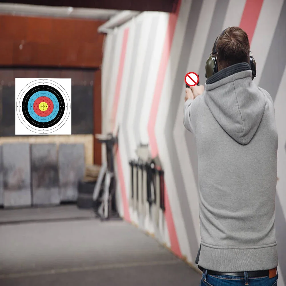 Archery Target Face - กระดาษเป้าธนูแบบมืออาชีพ 10 ชิ้น สำหรับวัดระยะยิงธนู อุปกรณ์ยิงธนูแบบดั้งเดิม