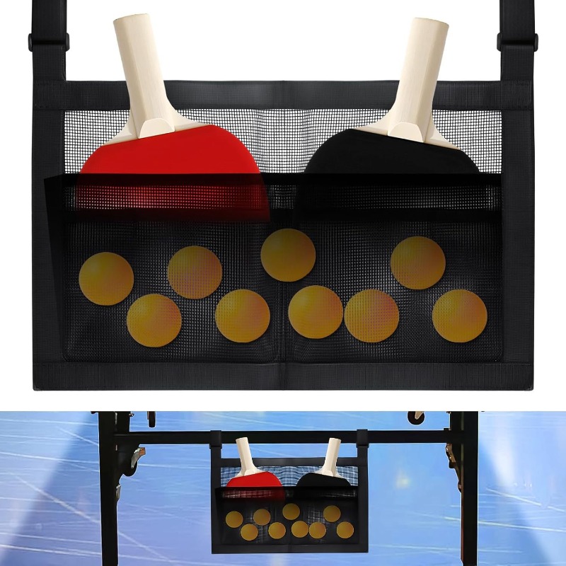 Sports Equipment Tennis - กระเป๋าเก็บอุปกรณ์กีฬาเทเบิลเทนนิส, ที่เก็บไม้เทเบิลเทนนิสแบบแขวน, ตาข่ายเก็บของแบบพกพา