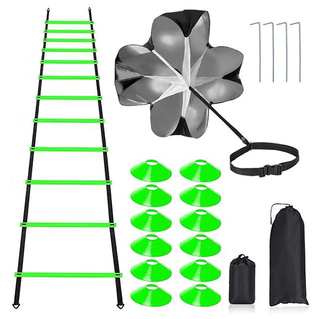 Agility Hurdle Set - ชุดอุปกรณ์ฝึกความเร็วฟุตบอล ซอคเกอร์ บันไดฝึกความคล่องตัว รั้วกั้น ร่มชูชีพ บาสเก็ตบอล