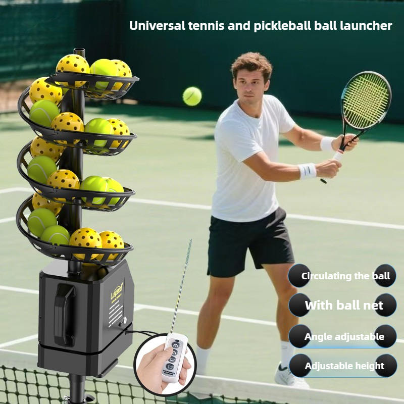 Sports Equipment Tennis - เครื่องยิงลูกเทนนิสแบบปรับได้ อัตโนมัติ พกพาสะดวก อุปกรณ์ฝึกซ้อมการเสิร์ฟเทนนิส เครื่องส่งลูกเทนนิสสำหรับกีฬากลางแจ้ง