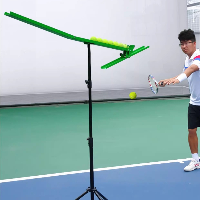 Sports Equipment Tennis - เครื่องยิงลูกเทนนิสอัตโนมัติ ความจุขนาดใหญ่ ปรับความสูงได้ อุปกรณ์ฝึกซ้อมกีฬาแบบพกพา