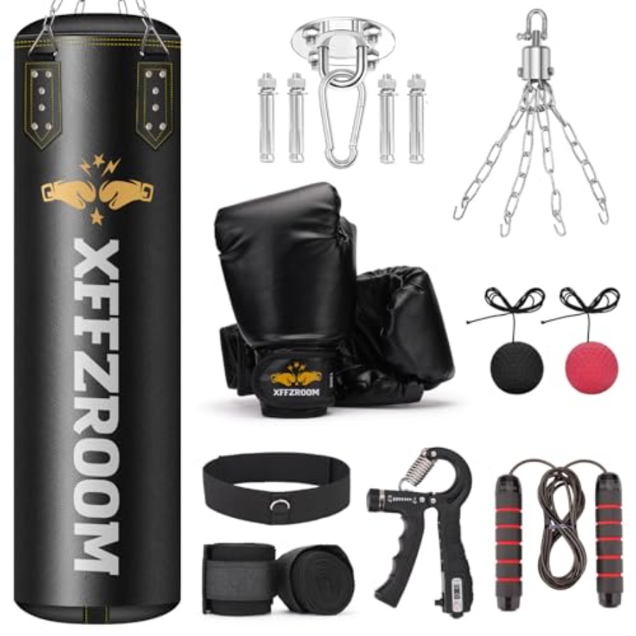 Boxing Glove Set - กระสอบทรายสำหรับผู้ใหญ่ ขนาด 4 ฟุต หนัง PU