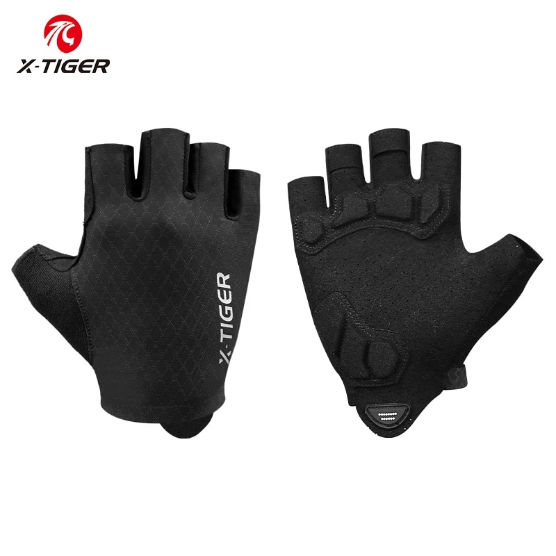 Xin Sports Equipment - X-TIGER ถุงมือขี่จักรยานครึ่งนิ้วกันกระแทกทนต่อการสึกหรอระบายอากาศ MTB จักรยานถนนถุงมือผู้ชายผู้หญิงกีฬาอุปกรณ์จักรยาน
