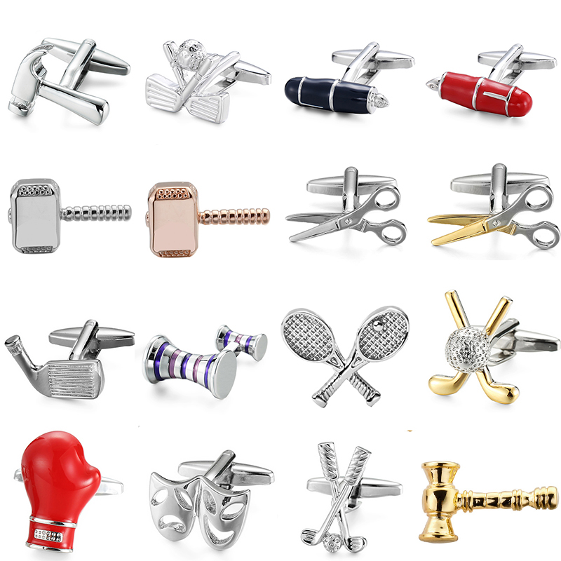 Boxing Glove Set - ปากกาคุณภาพสูง ค้อน หน้ากาก กระดุมข้อมือสำหรับงานแต่งงานของผู้ชาย เสื้อเชิ้ตฝรั่งเศส กระดุมข้อมือรูปถุงมือชกมวย