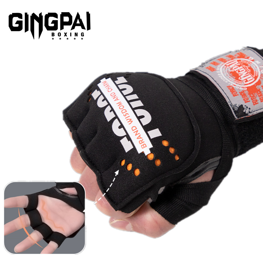 Boxing Glove Set - ผ้าพันมือสำหรับชกมวย ถุงมือมวยไทยสำหรับผู้ชาย ถุงมือซับในแบบครึ่งนิ้ว ถุงมือเจลสำหรับชกมวย MMA อุปกรณ์เทควันโด