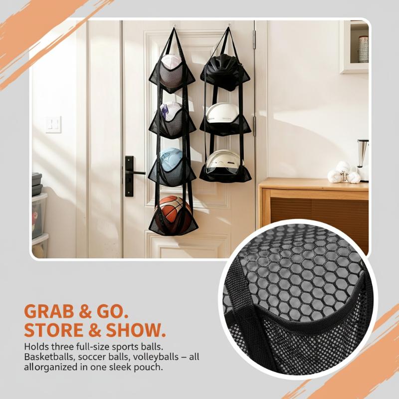 ถุงตาข่ายเก็บบาสเก็ตบอลแบบติดผ - Sports Equipment Organizer Garage บทวิจารณ์และราคา