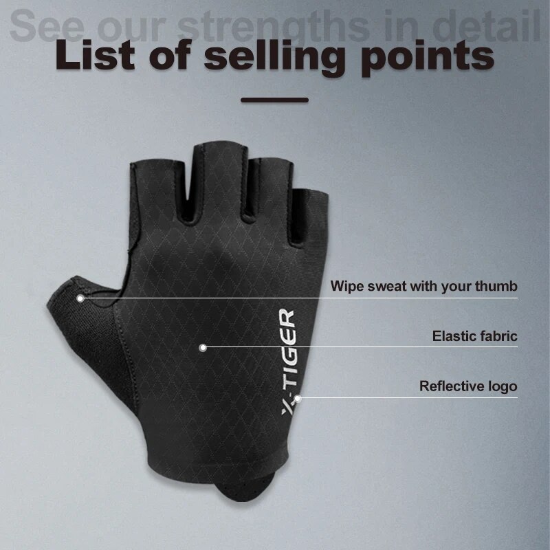 X-TIGER ถุงมือขี่จักรยานครึ่งน - Xin Sports Equipment บทวิจารณ์และราคา