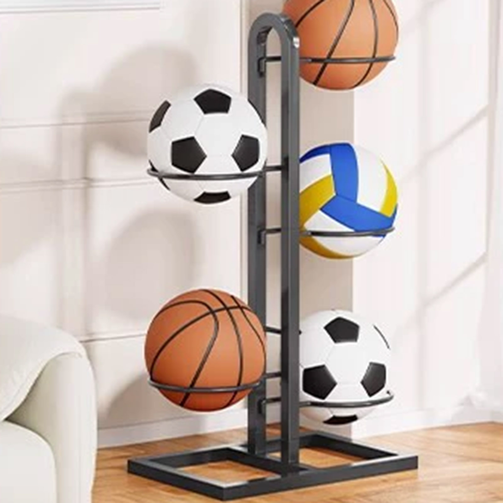 ชั้นวางบาสเก็ตบอลแบบพับได้ ชั้ - Sports Equipment Organizer Garage บทวิจารณ์และราคา