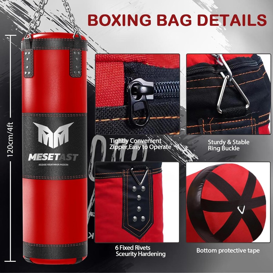 4ft Heavy Punching Bag ชุดสําห - Boxing Glove Set บทวิจารณ์และราคา